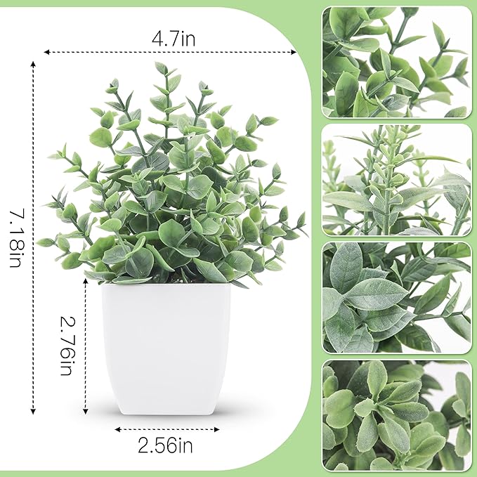 Der Rose 4 Pack 7" Mini Fake Plants, Artificial Plants - Image 2
