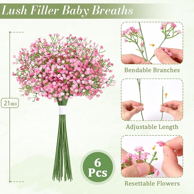 6Pcs Babys Breath Artificial Flowers - Image 9