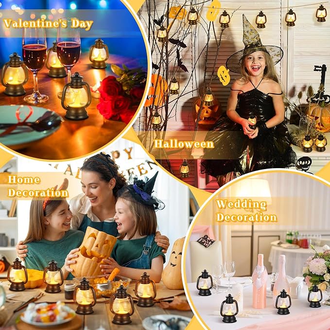 Ferraycle 36 Pcs Mini Lanterns 4 Inch Black Lamp Table Decor | Western Cowboy - Image 6