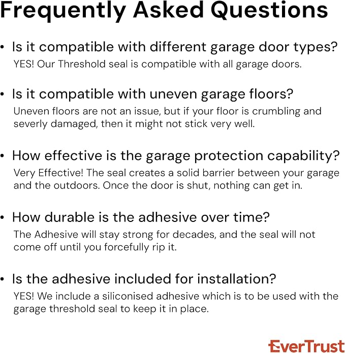 10Ft/3M Garage Threshold Seal Strip + 1pc 300ml Sealant Adhesive | Weatherproof - Image 9