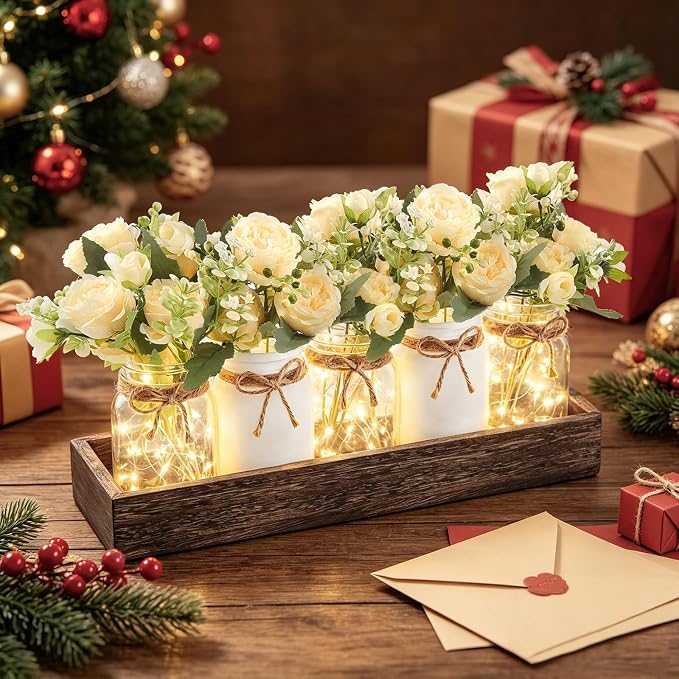 Mkono Mason Jar Lights Centerpieces - Image 3