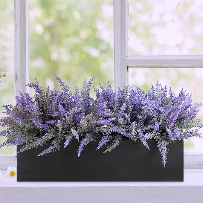 Winlyn 14" Artificial Lavender Arrangement Faux Lavender Flowers in Rustic - Image 7