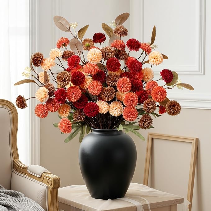 Alupssuc 32 PCS Silk Mums Artificial Fall Flowers - Image 6