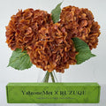 YalzoneMet 3 Pcs Orange Brown Hydrangea Artificial Flowers 21‘’ Real Touch by YalzoneMet