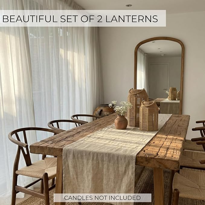 Natural Jute Boho Lanterns - Image 3