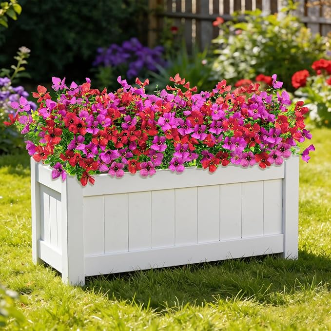 16 Pcs Artificial Flowers for Outdoors Decoration, silk flowers, faux plastic - Image 5