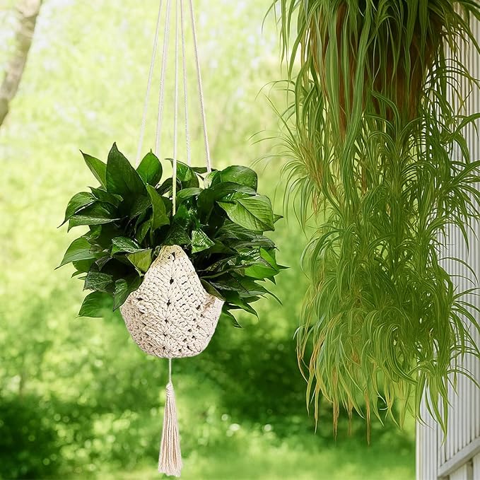 Shappy 1 Pack Boho Macrame Plant Hanger - Image 6