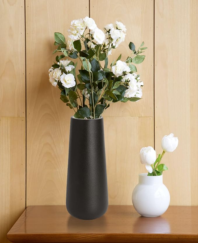 D'vine Dev 11 Inch Ceramic Flower Vase Textured Finishing, Minimalist Design - Image 6