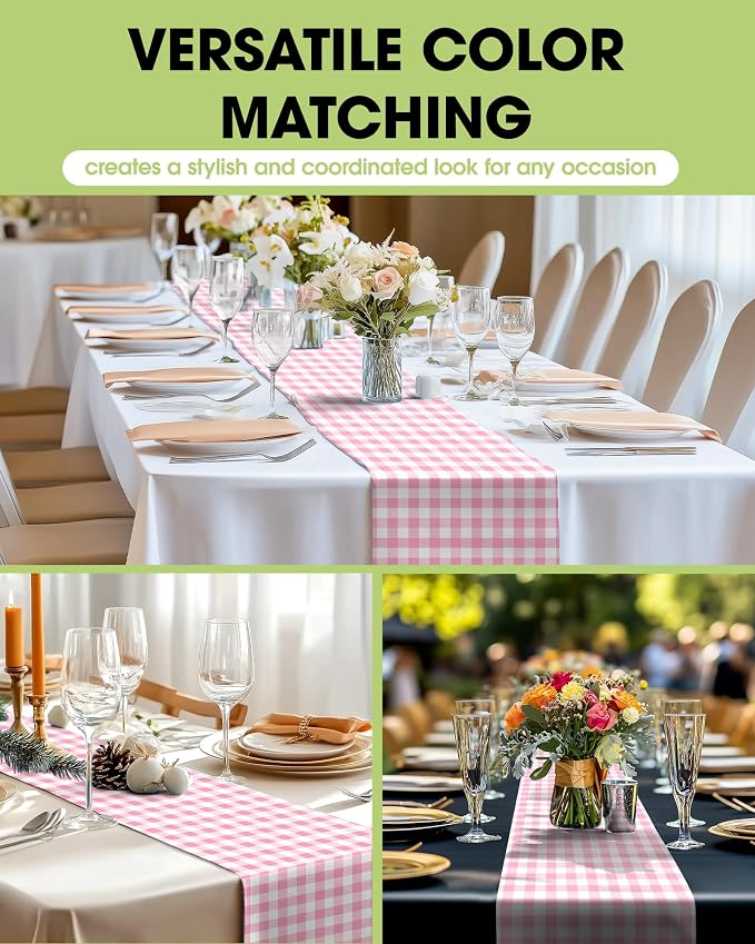 Pureegg Gingham Plastic Table Runners - Image 2