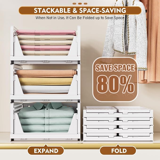 Upgraded Closet Organizers and Storage, Stackable Closet Organizer Basket | 5 - Image 5