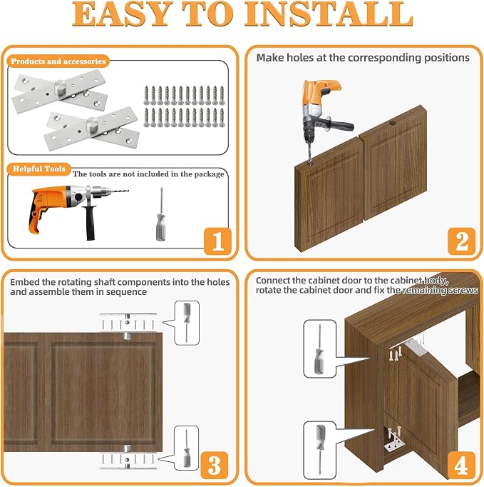 Alise Pivot Hinges for Door, 2P | Rotation Hidden Door Hinge Middle Core - Image 6