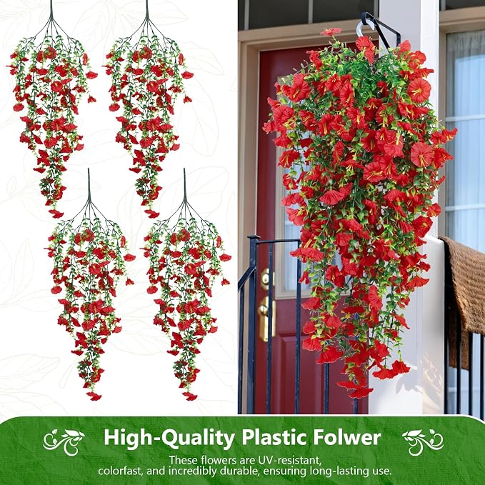 4-Pack Fake Hanging Plants, Faux Hanging Plant Artificial Greenery - Image 8
