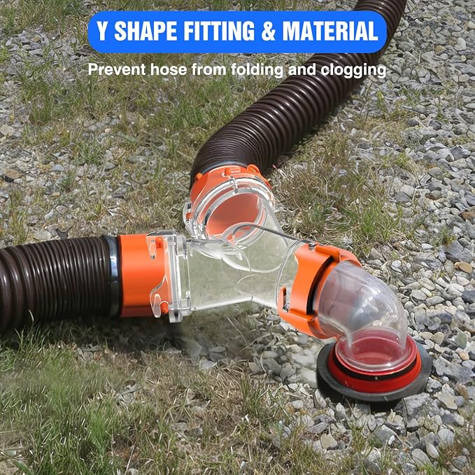 Nilight RV Wye Sewer Hose Fittings Y Connector Clear - Image 5