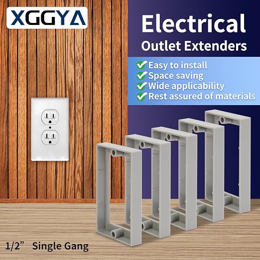 Single Gang Receptacle Outlet Box Extenders 1/2", Include 2Screws, Electrical - Image 2