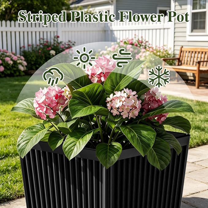 24" Tapered Tall Planters for Outdoor Plants - Image 5