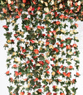 6Pcs x 8.2FT Artificial Flower Garland Rose Vine Decor, Champagne Flower | by PONKING