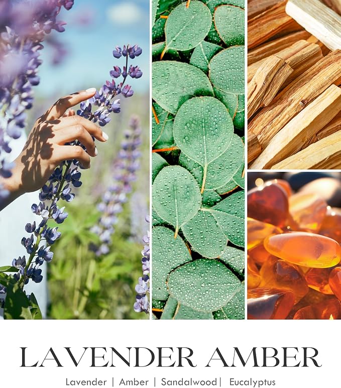 AOOVOO Lavender Amber Candles - 22 oz Scented Candles - Image 4