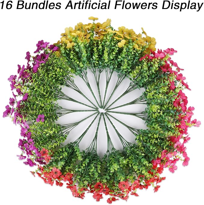 AGIRL Artificial Flowers Outdoor UV Resistant Fake Plant Garden Patio Decor | - Image 6