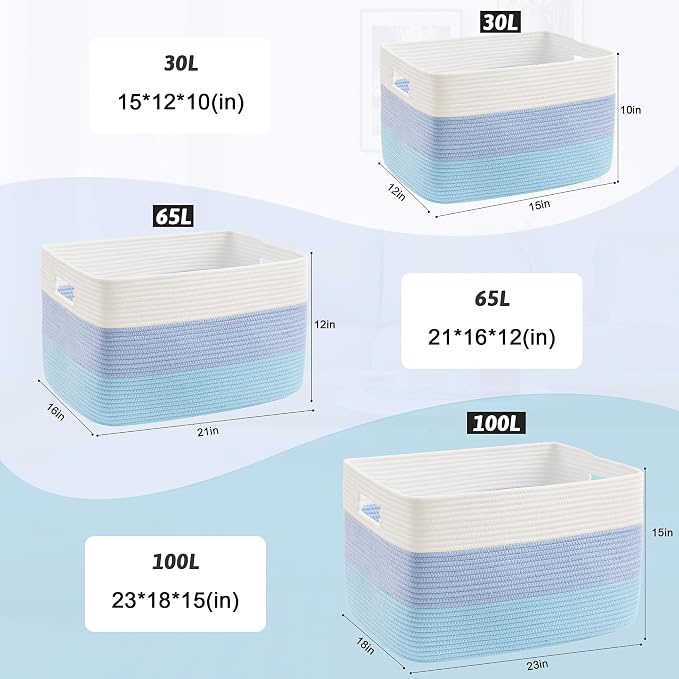 Artfeel Blanket Basket, Rectangle Woven Baskets - Image 5