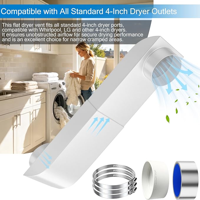 Upgraded Periscope Dryer Vent, 9.5–14.5 Inch Adjustable Low Profile Telescoping - Image 5