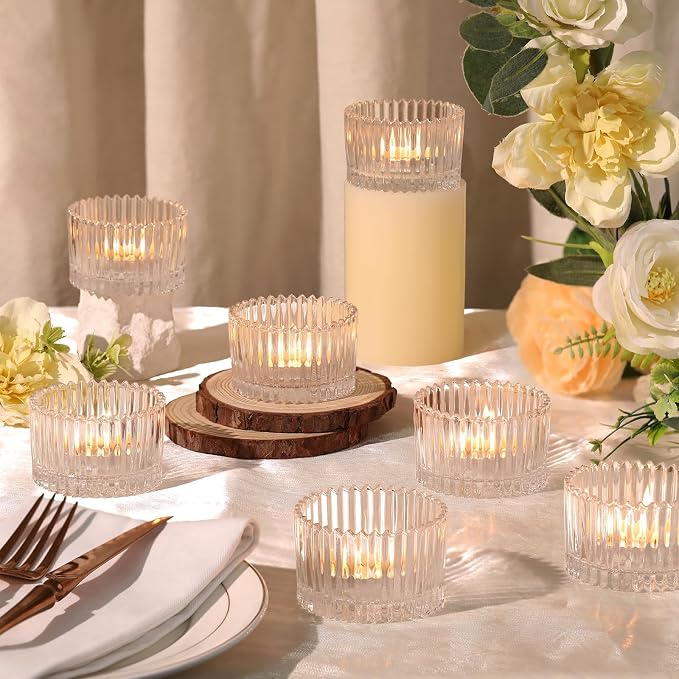 HAVITI 24 Pcs Large Tea Light Holders, Votive Candle Holders - Image 4