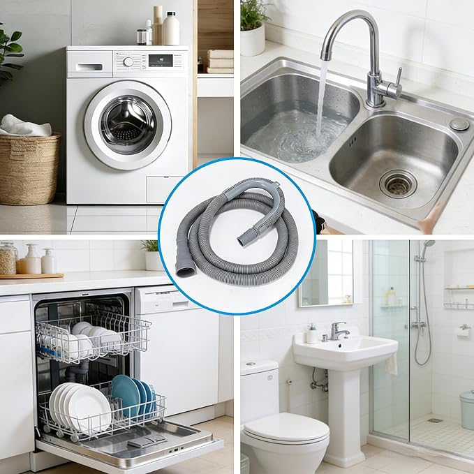 PinkCross Universal Washing Machine Drain Hose Extension, Flexible Washer & - Image 7