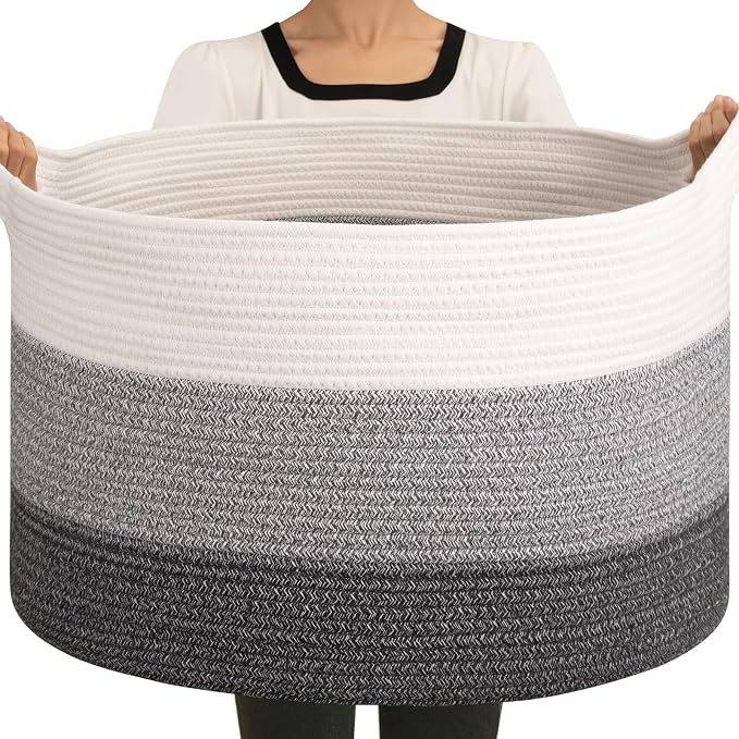 OIAHOMY 90L Extra Large Blanket Basket by MasterofSpaceOptimization