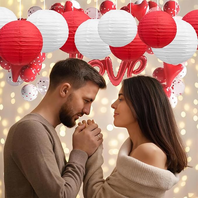 BEISHIDA Red White Paper Lanterns 12Pcs 6/8/10/12 Inch Round Chinese Lamp | - Image 5