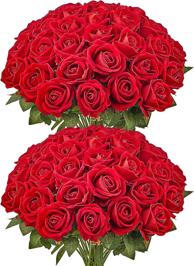 VEVOR Artificial Flowers, Faux Red Bridal Shower by VEVOR