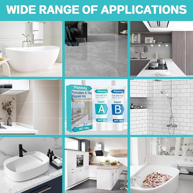 Porcelain Repair Kit, Tile and Shower Repair Kit, Waterproof and Leak-Proof - Image 5