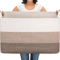 OIAHOMY Extra Large Blanket Basket, 110L Cotton Rope Woven Laundry Basket by MasterofSpaceOptimization