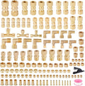 135PCS Brass Compression Fittings Kit-1/8" 3/16" 1/4" 3/8" 1/2" | by Unknown