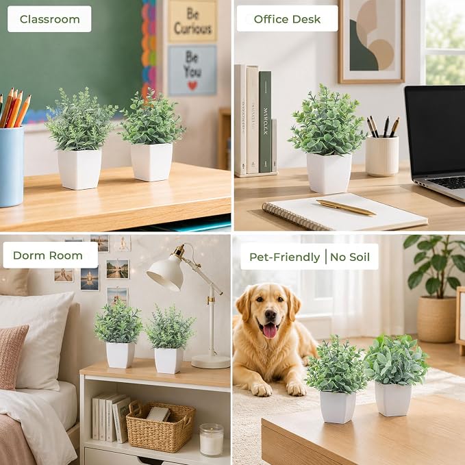 Der Rose 4 Pack 7" Mini Fake Plants, Artificial Plants - Image 6