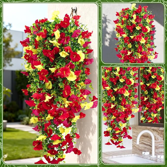 4-Pack Fake Hanging Plants, Faux Hanging Plant Artificial Greenery - Image 8