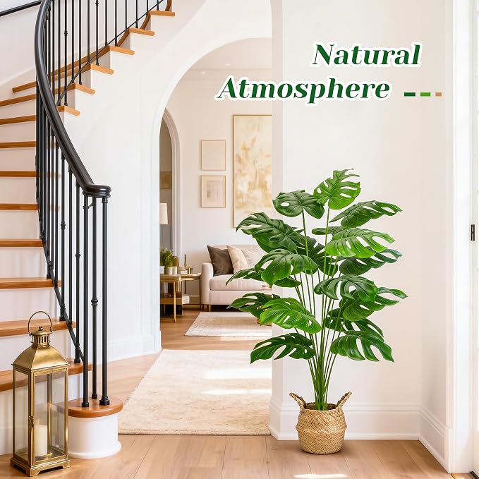 Der Rose 44" Tall Fake Plants, Artificial Tree in Round Basket Home Decor | - Image 7
