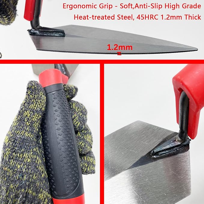 4 Pcs Pointing Trowel Set, 6/7/8/9" Carbon Steel - Image 4