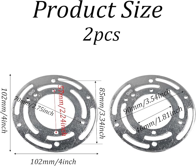 2Pcs Universal Light Fixture Mounting Bracket Kit, 4” Round Steel Crossbar - Image 2