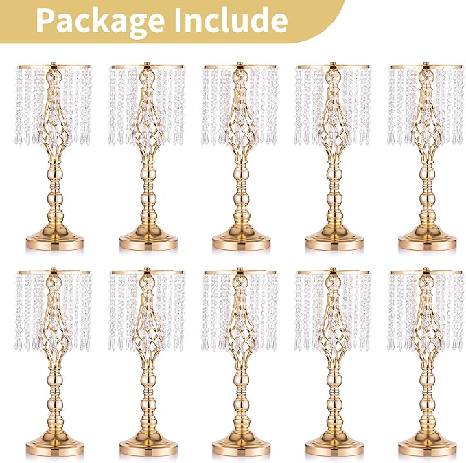 NUPTIO Tall Centerpiece for Wedding Table, 19.3" Tall, for Artificial Flower - Image 7