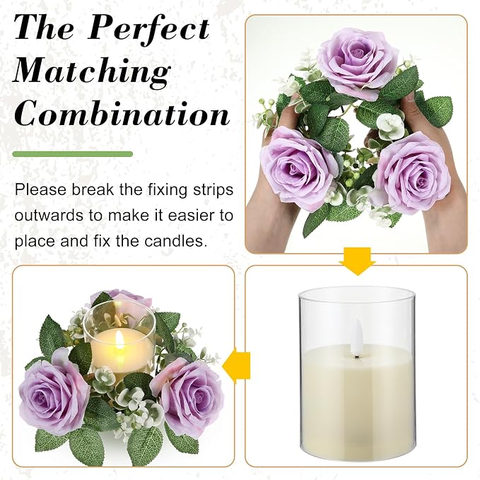 Yunlly 20 Pcs Rose Candle Rings - Image 3