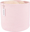 XUANGUO Cotton Rope Basket For Girls Kids 16”X14” pink | Baby Laundry Baskets by XUANGUO