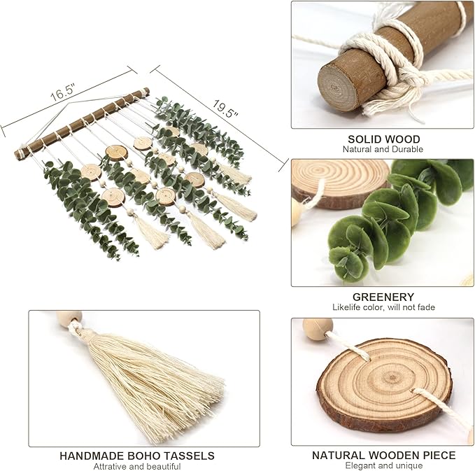 Artificial Eucalyptus Wall Decor Fake Greenery Leaves Stems Wall Hanging Plants - Image 3