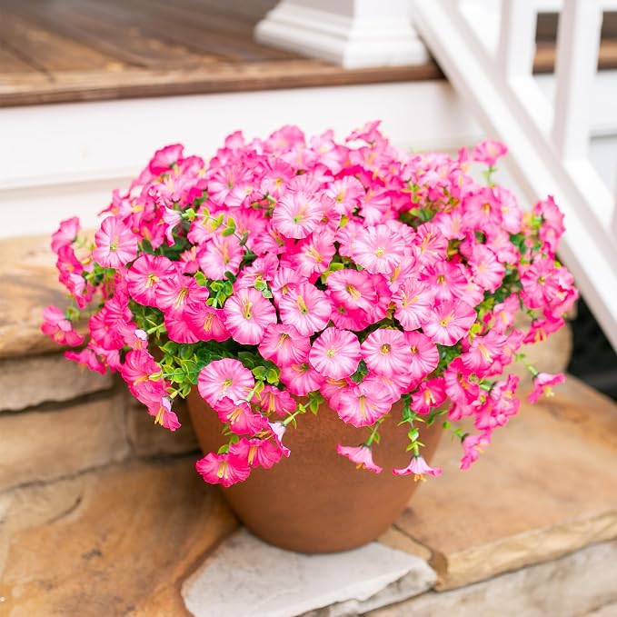 Artificial Flowers for Outdoors Fake Plants Outside Decoration, 12 Bundles Silk - Image 8
