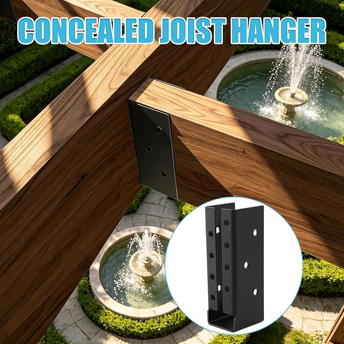 10 Pcs of 2"x 6" Concealed Joist Hangers|Outdoor Concealed-Flange | Q235 Steel - Image 5