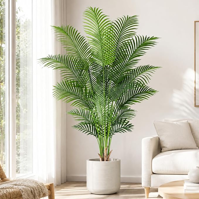 Artificial Palm Tree 6ft Tall Fake Palm Tree Indoor Decor by Keeplush