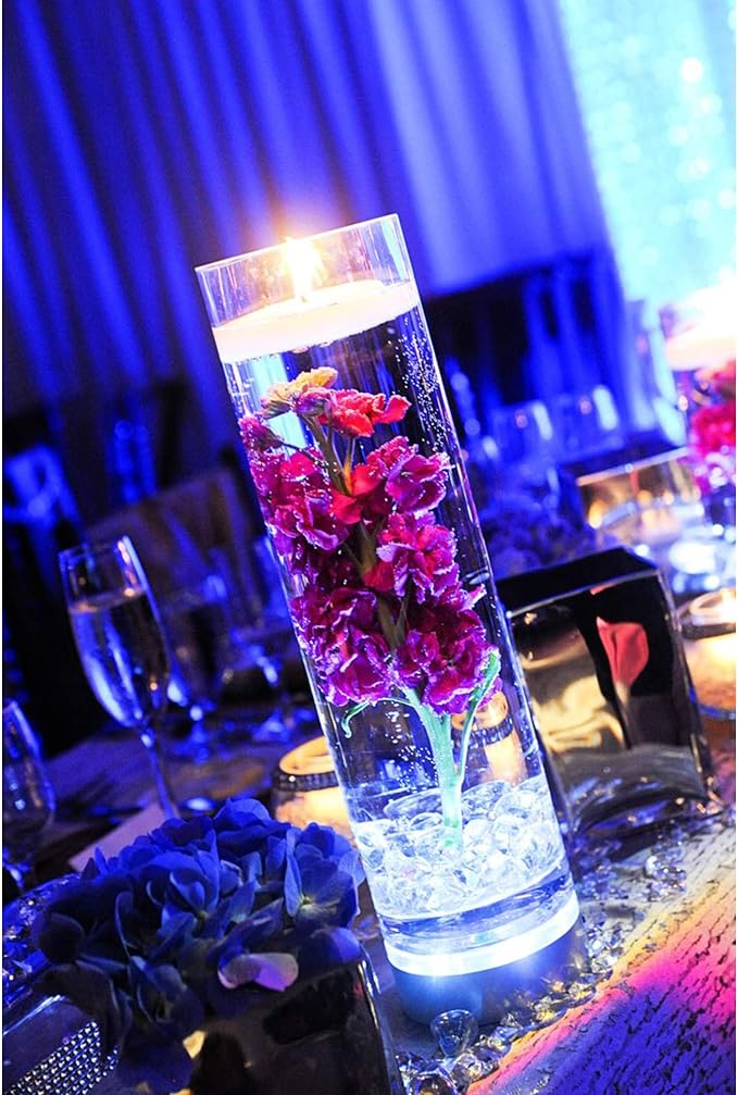 WGVI Quality Thick Weighted Clear Cylinder Glass Vases, Skinny Bud Vase Floral - Image 5