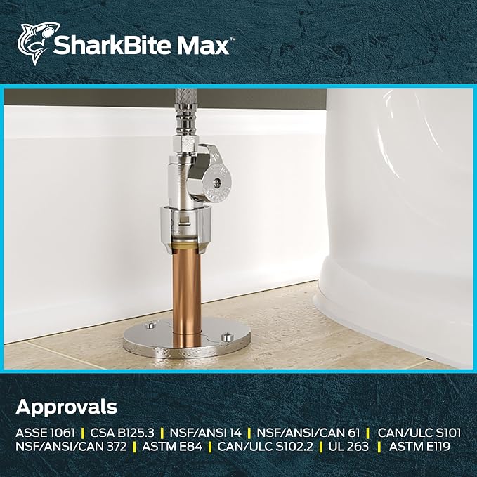 SharkBite Max 1/2 x 1/4 Inch Compression Straight Stop Valve, Quarter Turn - Image 6