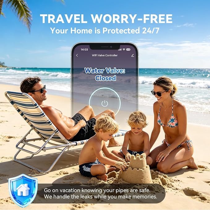 WiFi Smart Water Leak Detection & Auto Shut-Off Kit – 1 EVO Valve Controller + - Image 7