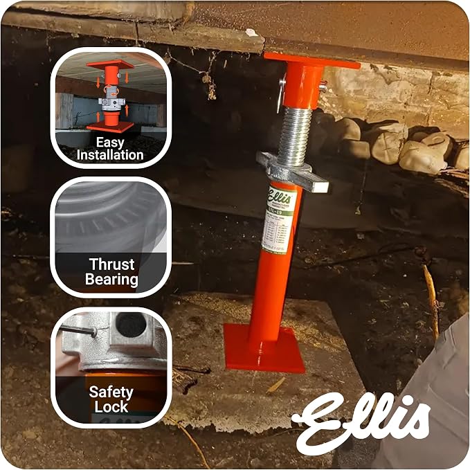 Ellis Manufacturing Light-Duty Steel, Construction Jack Post, Floor Leveling - Image 7