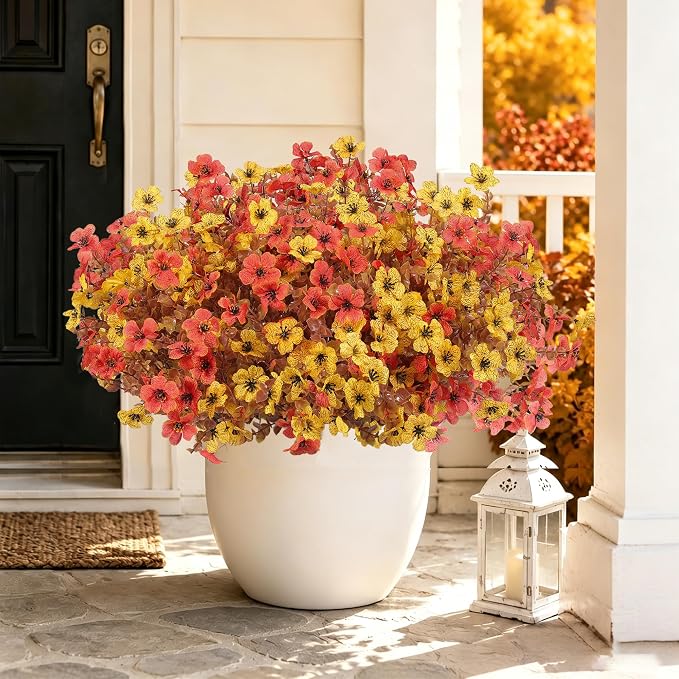 Artificial Faux Mums Flowers Plants - Image 8