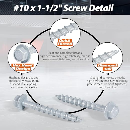 #10 x 1-1/2" Heavy Duty Joist Hanger Screws, SD Connector Screws | 1/4" Hex - Image 3